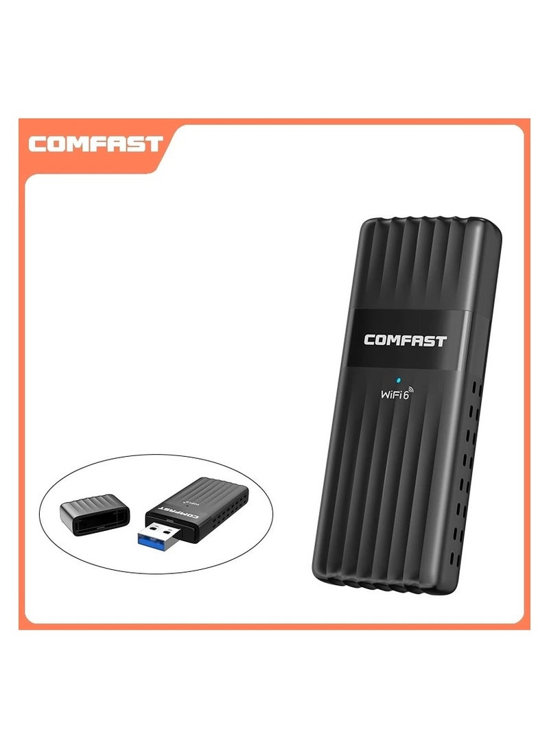 Comfast AX3000 WiFi 6 Wireless Adapter High Speed USB3.0 Network Card 3000Mbps Support OFDMA WPA3 For Desktop Laptop Win10/11 CF-970AX - Image 1